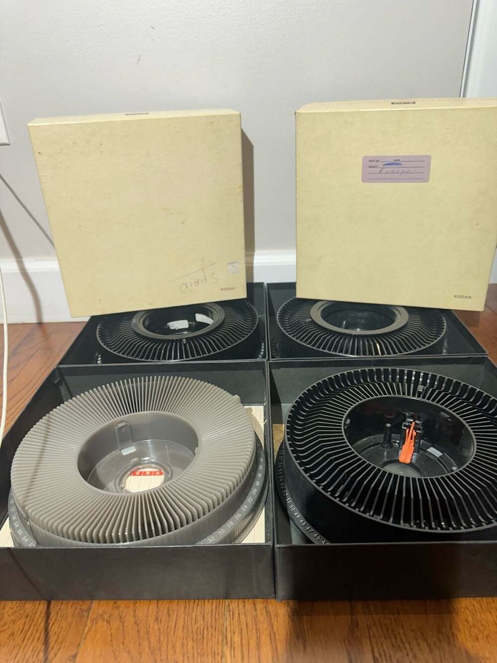 Vintage Kodak Carousel Slide Trays - Set of 4 with Original Boxes